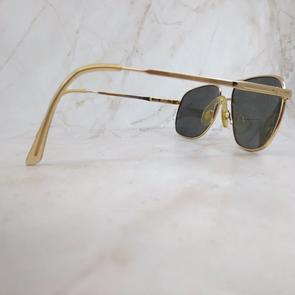 Marchon Jonathan 2 Sunglasses Frame Men Polished Gold Full Rim Aviator 58-16-145 - Picture 5 of 8